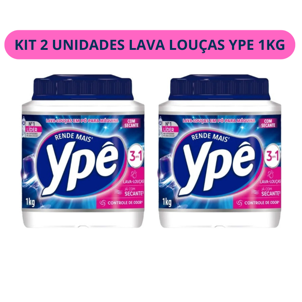 Imagem Lava Louças Ype em pó para maquina kit 2 unidades 1kg