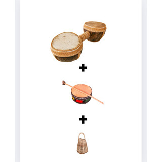 kit Bandinha percussão 🥁 bangô de coco tamborim com baqueta caxixi - BANDA PERCUSSÃO TAMBOR CAPOEIRA EDUCATIVO