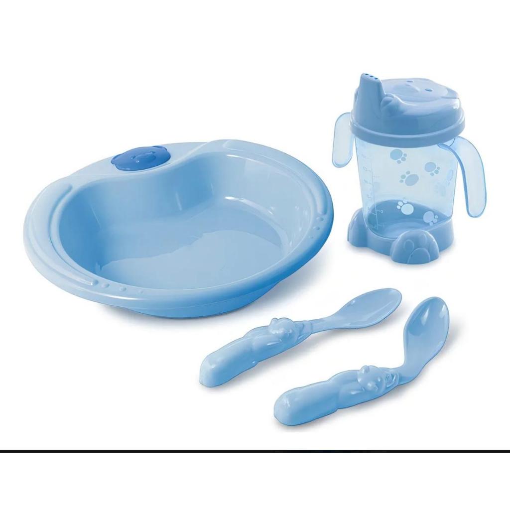 KIT PAPINHA ALIMENTAÇÃO REFEIÇÃO INFANTIL 4 ITENS COPO TALHERES E PRATO ADOLETA em Oferta na Shopee
