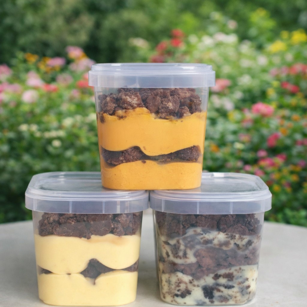 Pote quadrado com lacre para bolo no pote 220ml kit 10/30/50 unidades