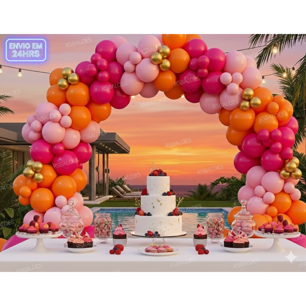 Kit 175 Balão Latex Tema Tardezinha Tropical Festas Aniversário Eventos decoração vitrines Fotos em Oferta na Shopee