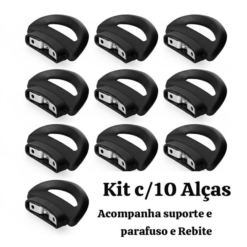 Kit c/10 Alças concerto de panelas Acf completo com parafusos+rebite+suporte em Oferta na Shopee