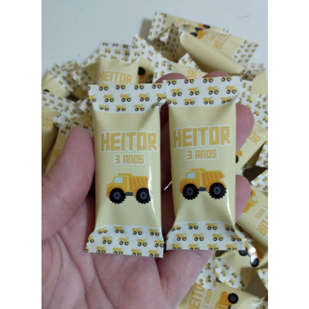 100 Balinhas Personalizadas Caminhão Carrinhos Aniversário Lembrancinha Mêsversário Maternidade Infantil Decoração