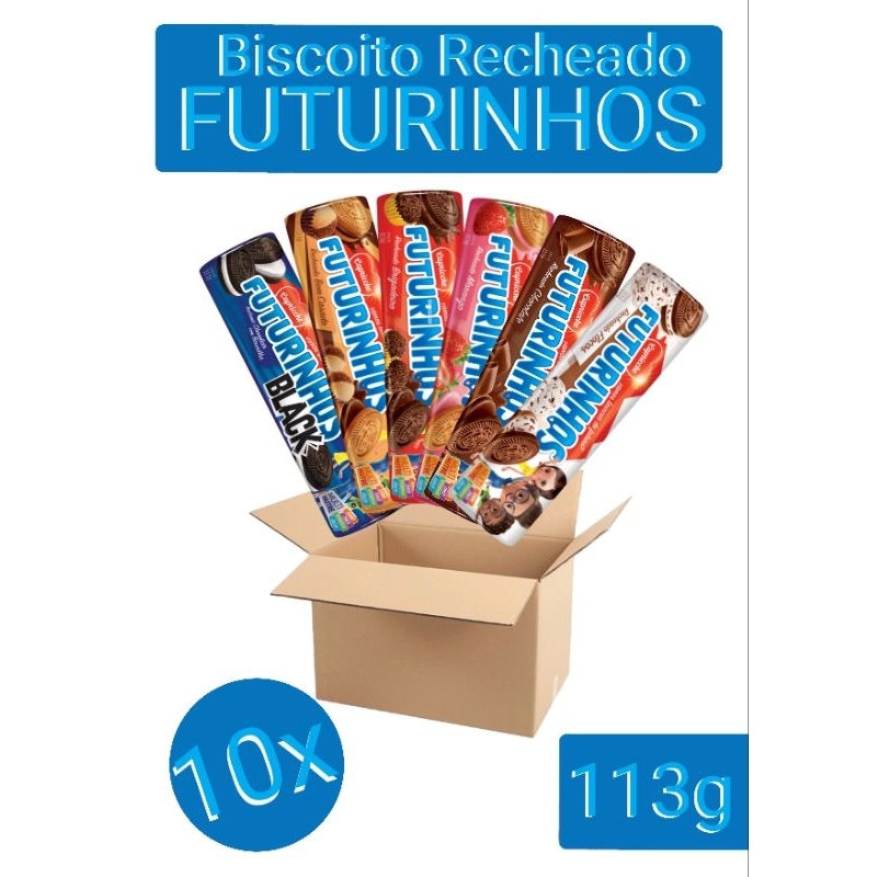 KIT 5x ou 10x biscoitos recheados Futurinhos 113g
