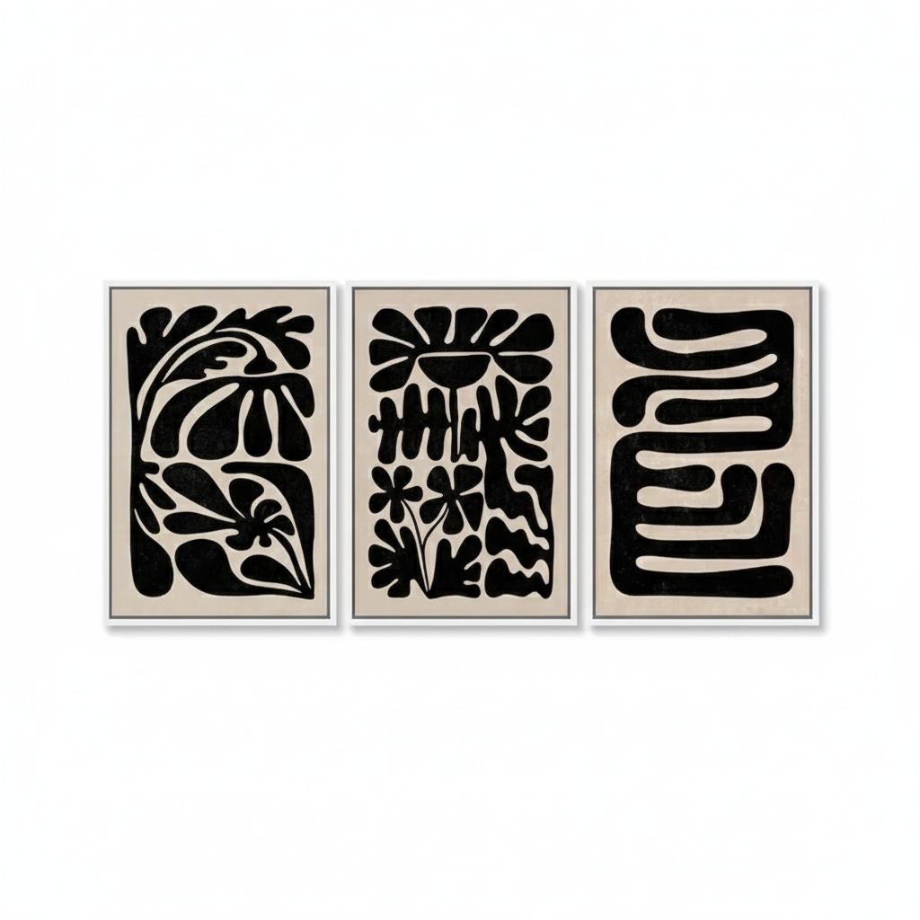 Quadro decorativo Abstrato Floral Botânico 40x60 cada quadro