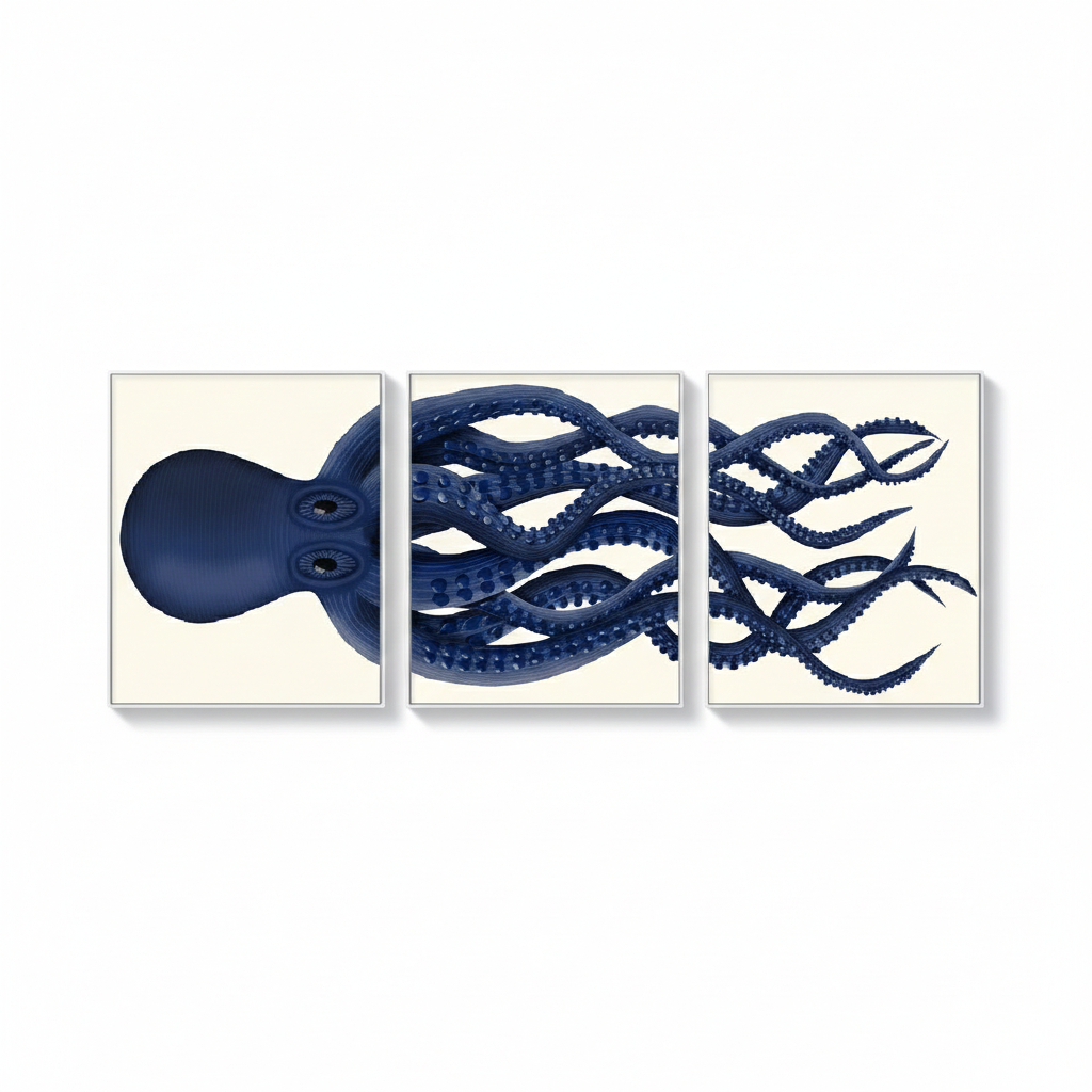 Quadro decorativo mosaico Polvo azul (3 peças)