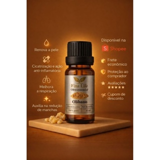 Óleo Essencial de Olíbano (Frankincense) Fina Life 10ml | Qualidade Premium - tira manchas em Oferta na Shopee