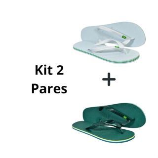 chinelo de dedo rasteirinha kit 2 pares por metade do preço em Oferta na Shopee
