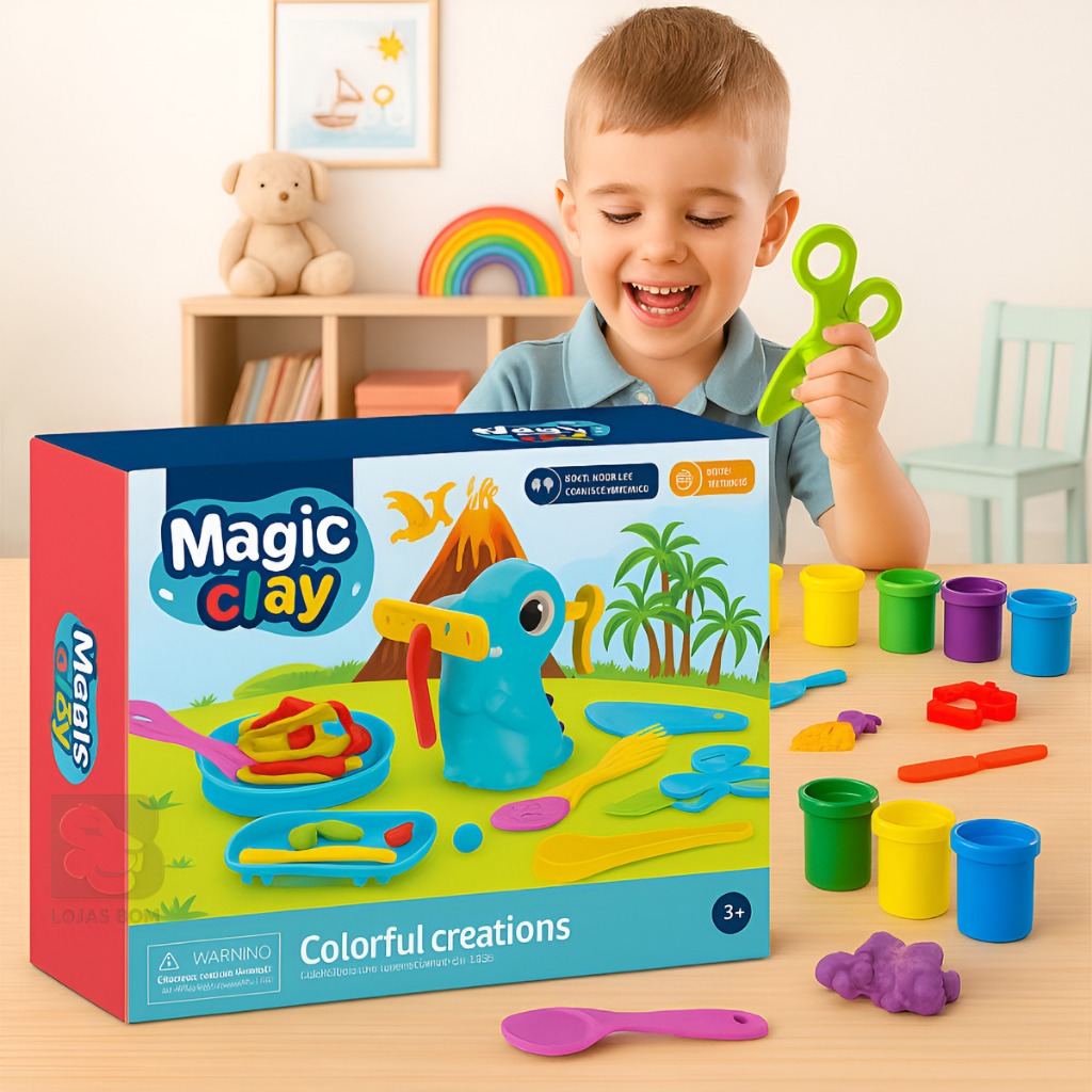 Kit Massinha Modelar Criança Bebê Brinquedo Educativo Criatividade Diversão Desenvolvimento Infantil
