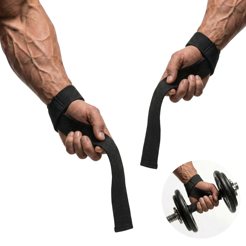 Par de Straps Classic 100% Algodão - Musculação, Crossfit e LPO - Alta Resistência em Oferta na Shopee