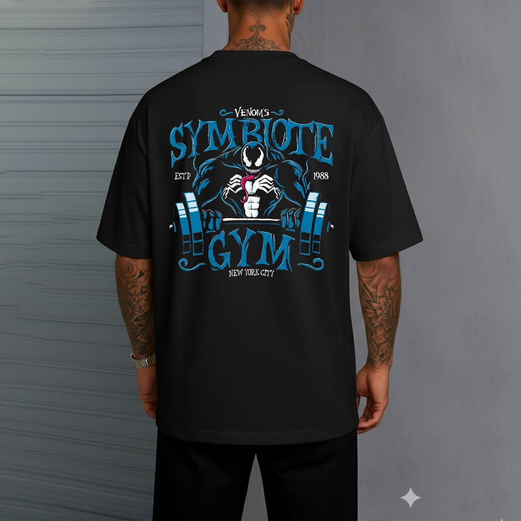 Camiseta Oversized Streetwear Gym Venom Academia  Mostro Treino bodybuilder 348