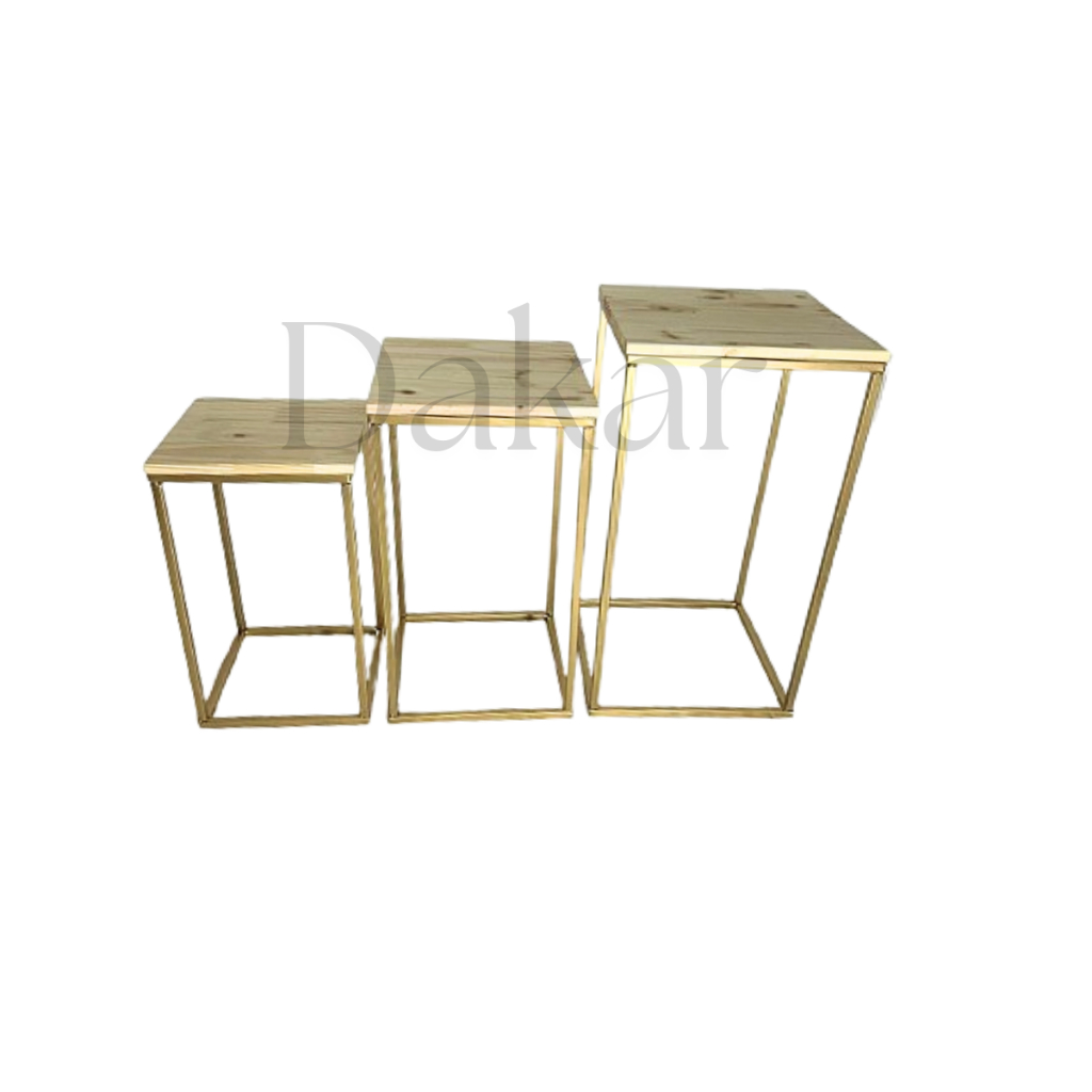 Trio de Mesas Cubo Pegue e Monte Decoração Festa Aniversario Chá Revelação em Oferta na Shopee