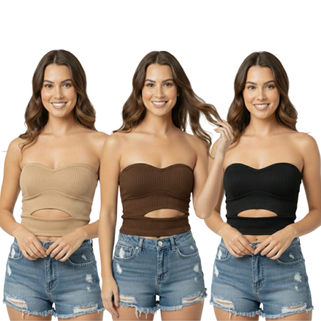Cropped Bojo Feminina Básica Ribana Canelada Premium elegante