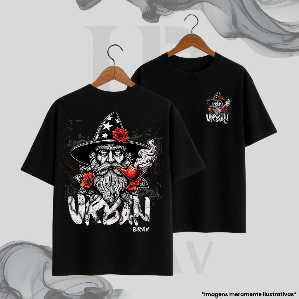 Camiseta Oversized Suedine Estampada Mago Otima Qualidade Masculina Unissex Academia