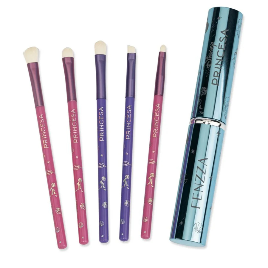 Kit 5 Pincéis + 1 Case Princesas - FENZZA em Oferta na Shopee