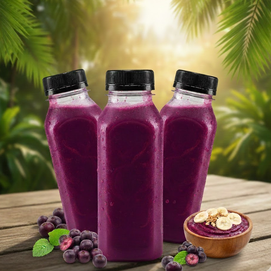 Kit Garrafas PET 300ml / 500ml – Perfeitas para Açaí, Shakes e Vitaminas