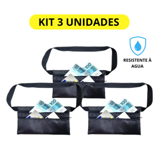 Kit 3 Pochetes Porta Dolar Anti-furto Doleira De Cintura Ajustavel Porta Celular Cartão Dinheiro Escondido Plastificada em Oferta na Shopee