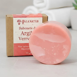 Sabonete de Argila Vermelha Rejuvenescedor Hidratante Vegetal Natural em Oferta na Shopee