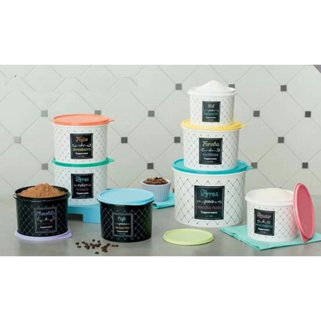 Tupperware mantimentos linha Bistrô caixa pote e redondinhas em Oferta na Shopee