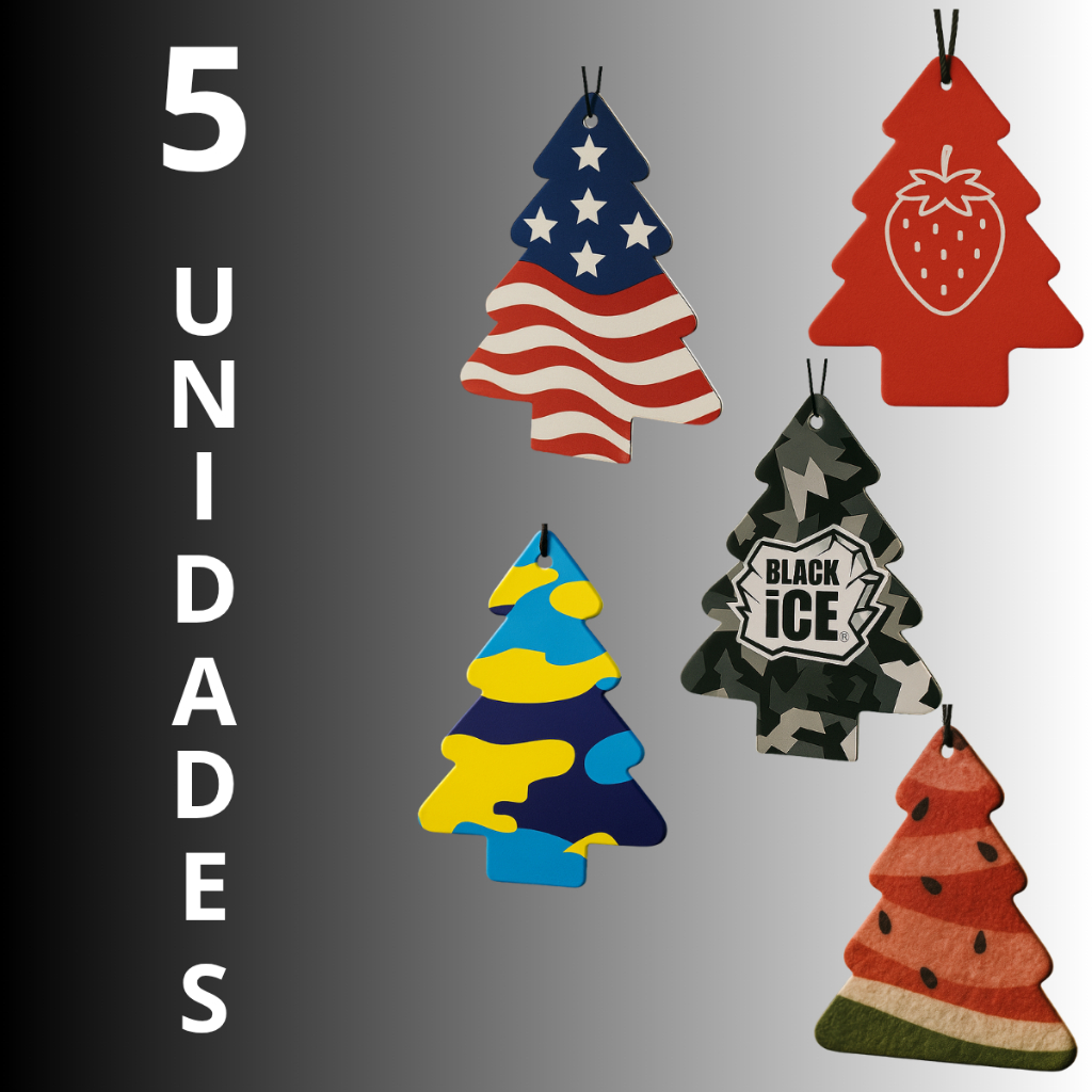 Kit 5 Unidades De Cheirinho De Carro Personalizados Aromatizantes Pinheiro em Oferta na Shopee