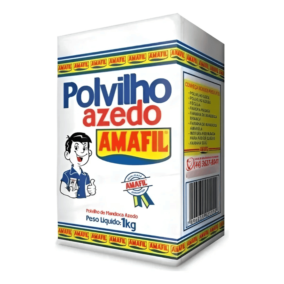 Polvilho Mandioca Azedo Amafil 1kg Tradicional em Oferta na Shopee