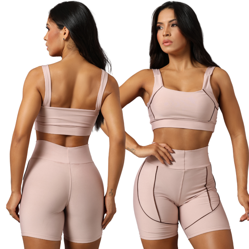 Conjunto Fitness Feminino Short e Top Suplex Cintura Alta Academia Bojo Removível Treino Leve Zero Transparência Corrida em Oferta na Shopee