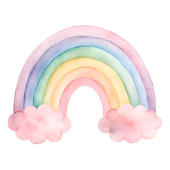 Display de Chão Mdf Decoração Festa - Arco íris Aquarela Menino e Menina - Novo (1 Peça - Vários Tamanhos)