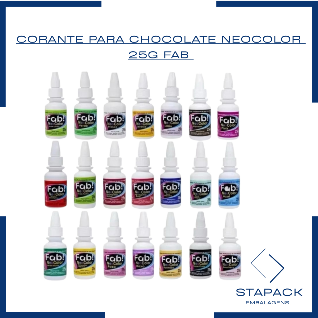 CORANTE PARA CHOCOLATE NEOCOLOR FAB 25g em Oferta na Shopee