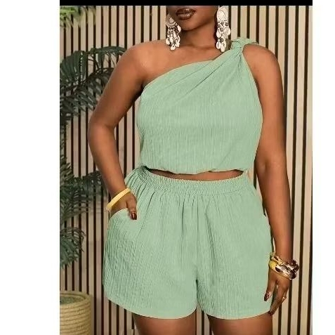 Conjunto Feminino Short e Cropped Virginia Malha Crepe | Confortável e Casual | Verão em Oferta na Shopee