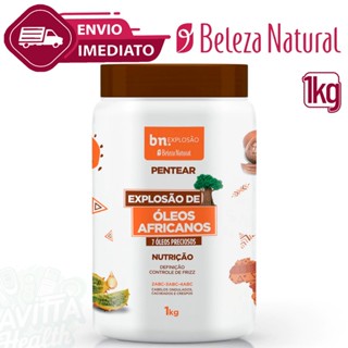 Creme De Pentear Cachos 1Kg de Explosão de Óleos Africanos Beleza Natural Consistente Definição em Oferta na Shopee