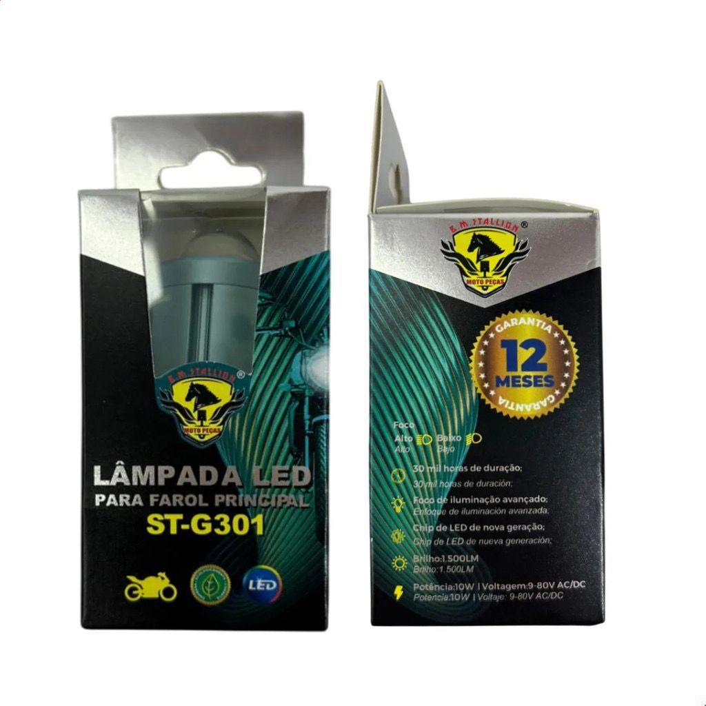 2 Lâmpada Farol Xenon Projetor Led H4 Super Branca 6500k Chip Moto Carro Super Forte Plug And Play — imagem 2 de 2