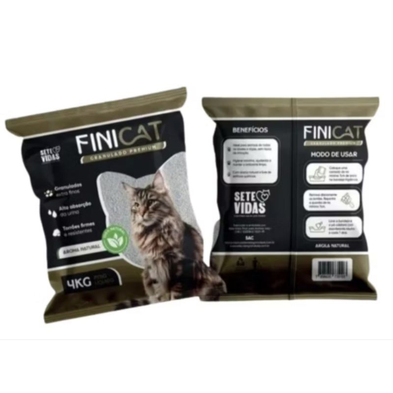 🐱Areia sanitária de gato Finicat 4 KG - Sete vidas - livre de odor em Oferta na Shopee