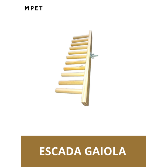 Escada Reta para Calopsita e outros Passaros/Gaiola - Acesso e Exercício Diário
