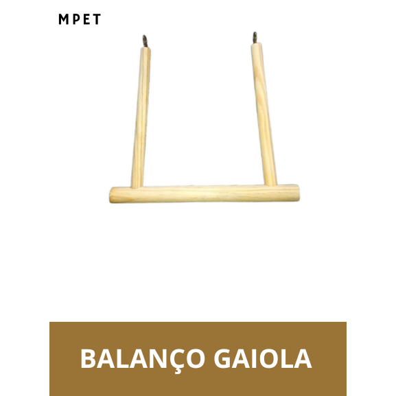 Balancinho de Madeira para Calopsita - Brinquedo Natural para Gaiola