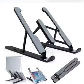Suporte de Alumínio Ajustável para Notebook e MacBook – Ergonômico, Regulável e Antiderrapante para Escritório