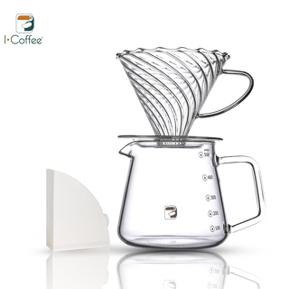 icoffee Coador de Café de Vidro V60 Conjunto em Oferta na Shopee