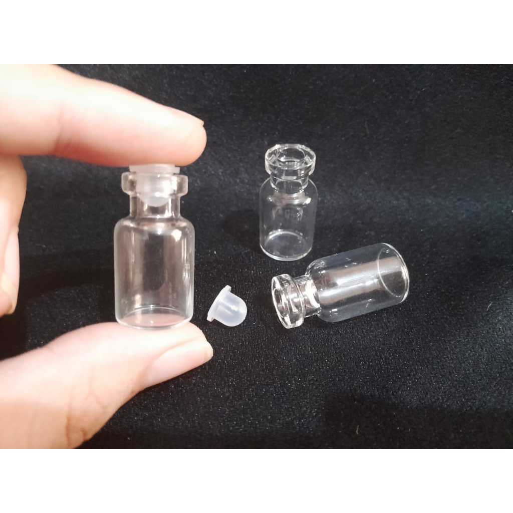 Kit 30/50/100 pçs Frasco de Vidro 2,5ml com tampa batoque, porta sementes, oléos, perfume, aromatizantes