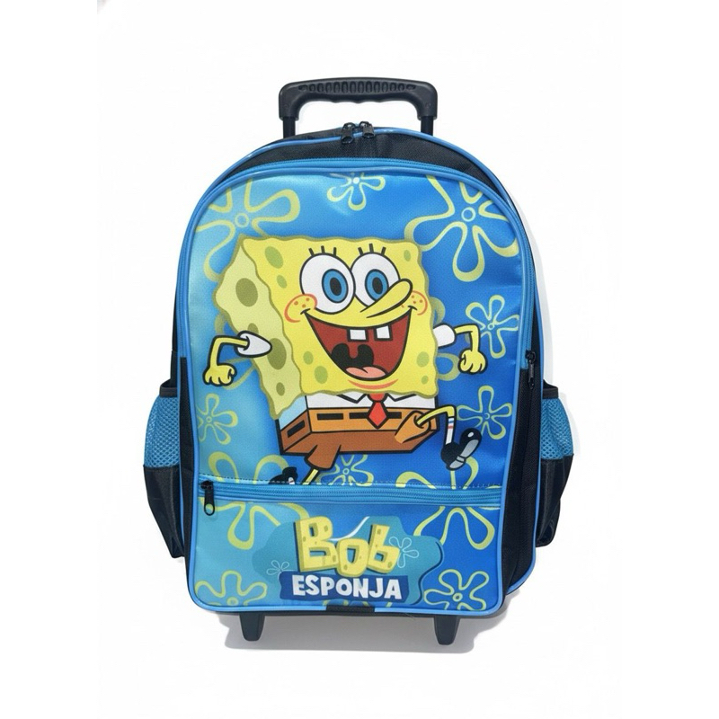 mochila escolar bolsa menino bob esponja rodinha tamanho grande envio hoje
