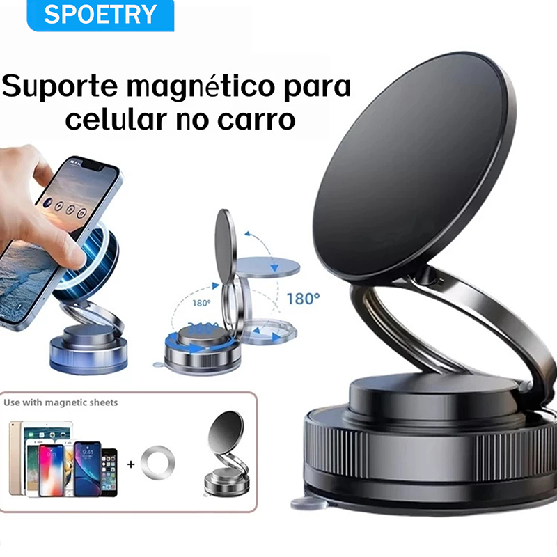 360 °Suporte Magnético Forte Para Telefone Carro Design Dobrável Vácuo Ajustável/Mesa/Uso Universal