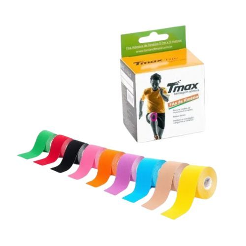 Fita Bandagem Funcional Kinésio Tape Elástica Adesiva Tmax Original 5cmx5m