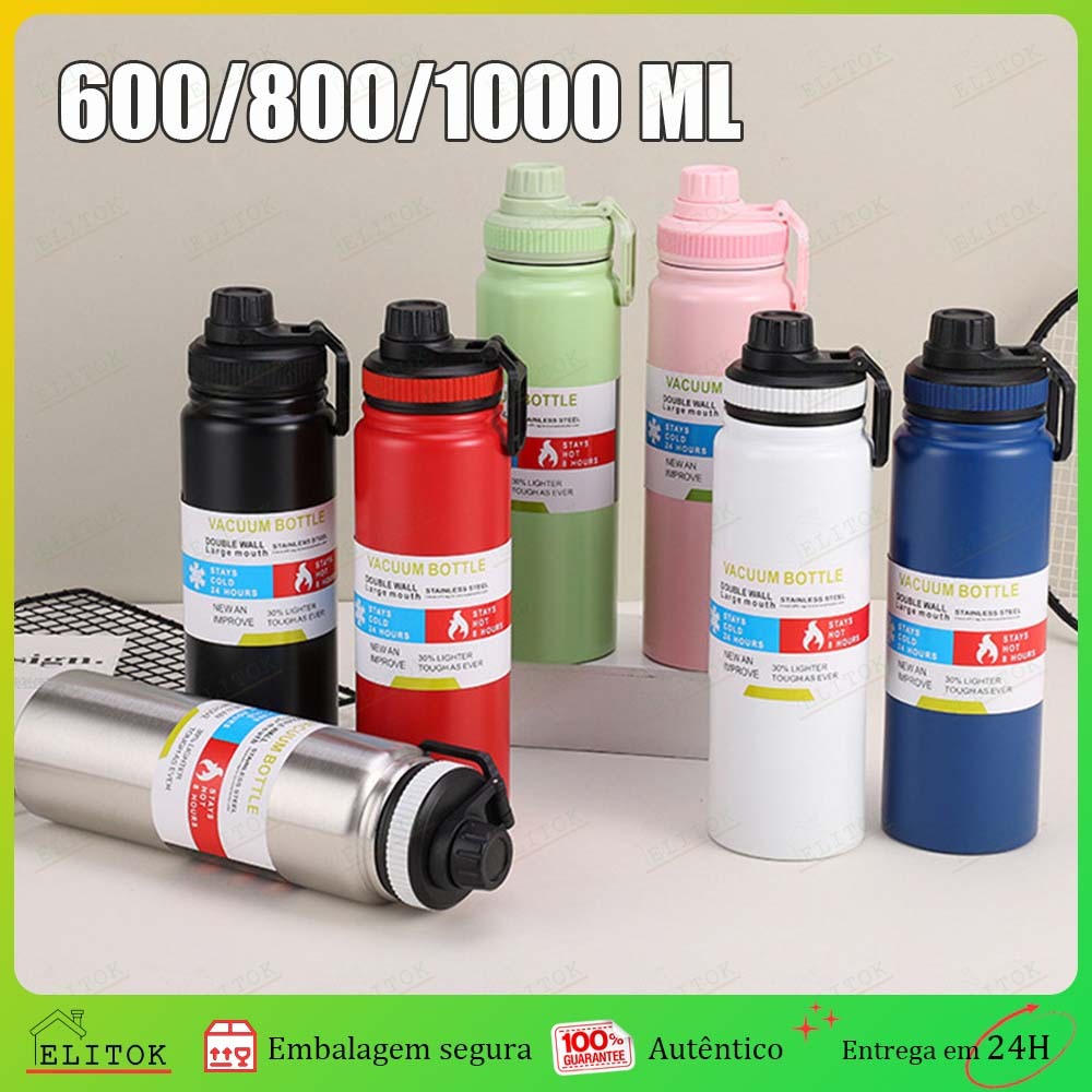 Garrafa Térmica Inox Espacial 800ml Escolar Infantil Água Quente e Fria Antivazamento Alça Portátil Isolamento a Vácuo em Oferta na Shopee