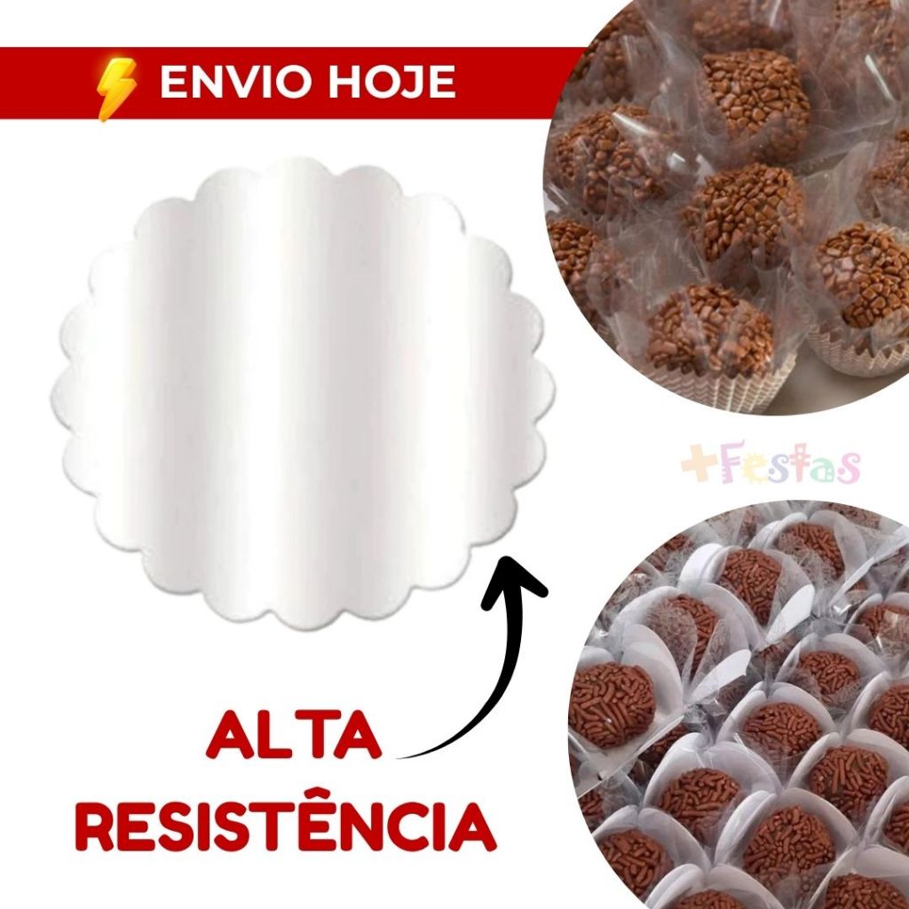 Kit 100/500 Fundo Tapetinho Poli Incolor Para Doces 7cm 9cm Confeitaria Atacado em Oferta na Shopee