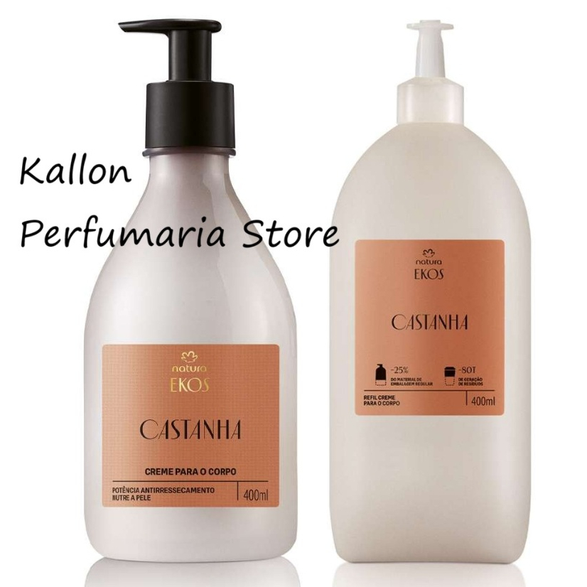 Creme Hidratante para o Corpo Ekos Castanha 400 ml, Ultra Hidratante, Pele Ressecada, Desodorante
