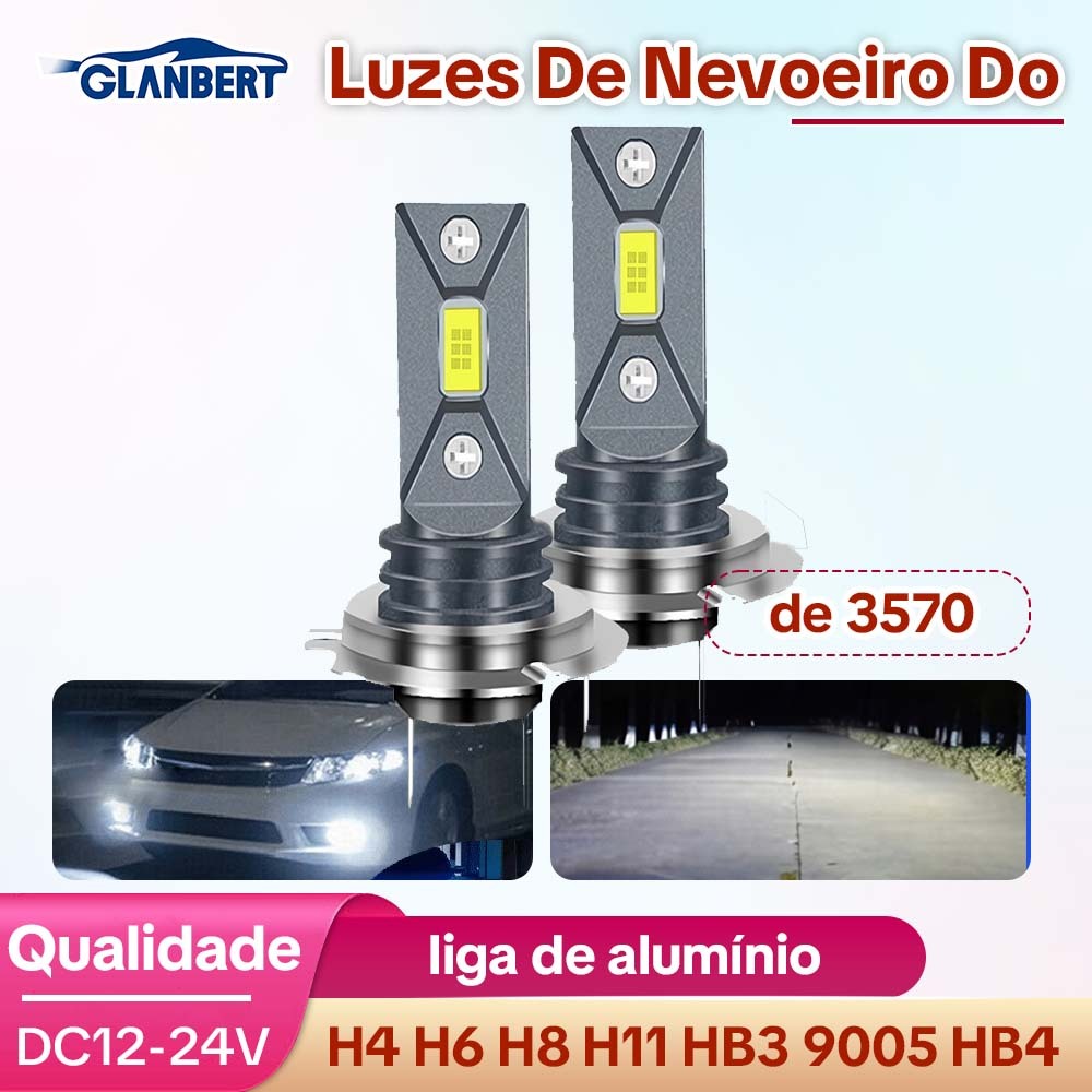2 Pçs Super Brilhante 2000LM Luzes De Nevoeiro Do Carro H7 LED Canbus H4 H6 H8 H11 HB3 9005 HB4 9006 Automáticas Lâmpada