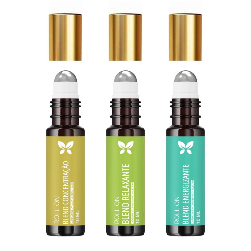 Blend roll on de oleos essenciales - Energizante, Relaxante, Concentração 10ml em Oferta na Shopee