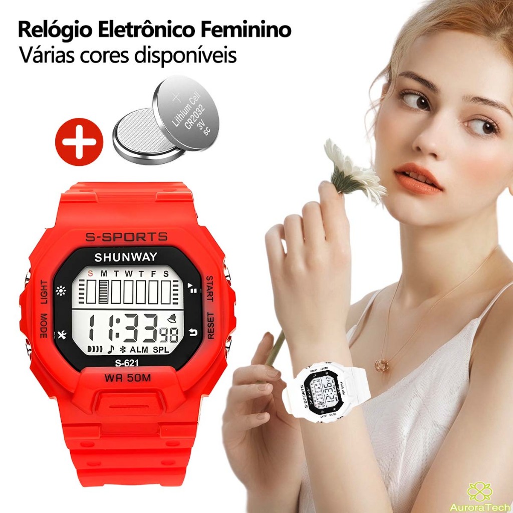 Relógio Masculino Smartwatch Esportivo Tatico Militar A Prova D Água Premium Digital Preto Com 2 Pilhas Baterias
