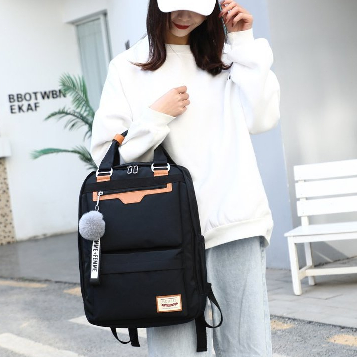 mochila bolsa feminina bolsa casual de poliéster, para universidade, escola e viagem