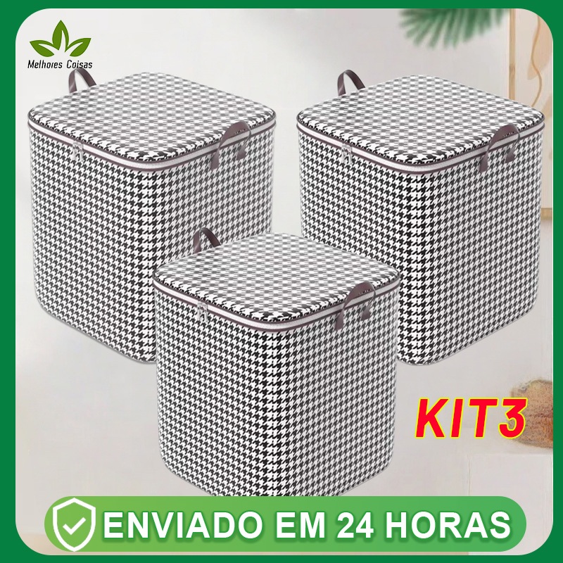 KIT3- 155L Caixa De Armazenamento De Grande Capacidade Para Colchas E Roupas Domésticas cesto de roupa suja