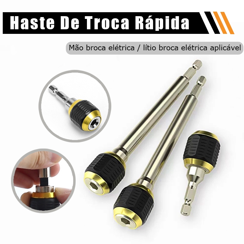 Acoplamento Rápido 60/150mm Broca Hexagonal Ferramentas de Potência Adaptadores Mandril de Aperto Rápido em Oferta na Shopee