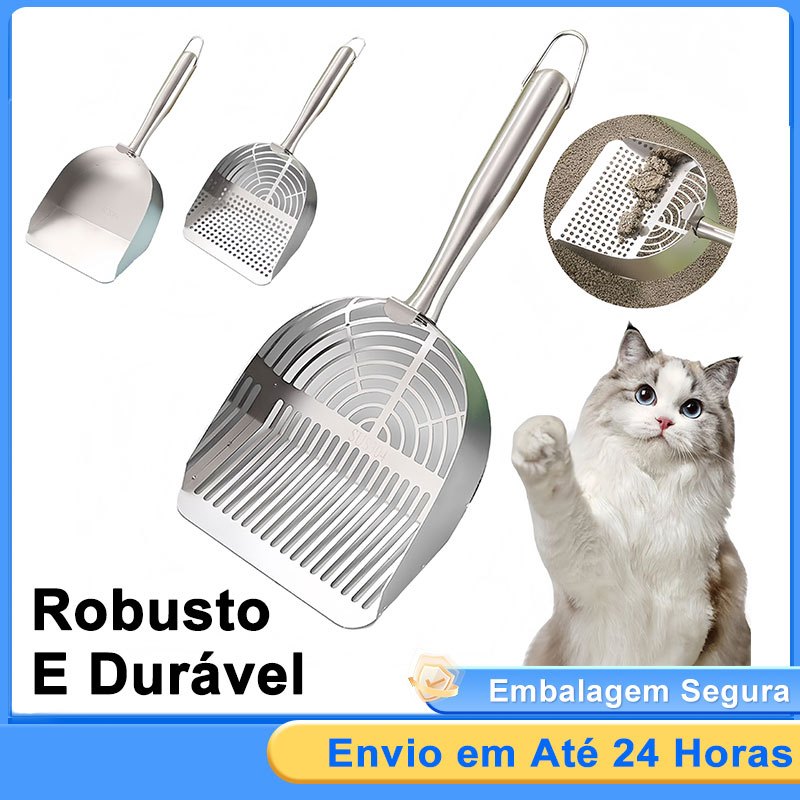 Pá Para Areia De Gatos Em Aço Inoxidável Ferramentas De Limpeza Para Animais Caixa De Areia em Oferta na Shopee